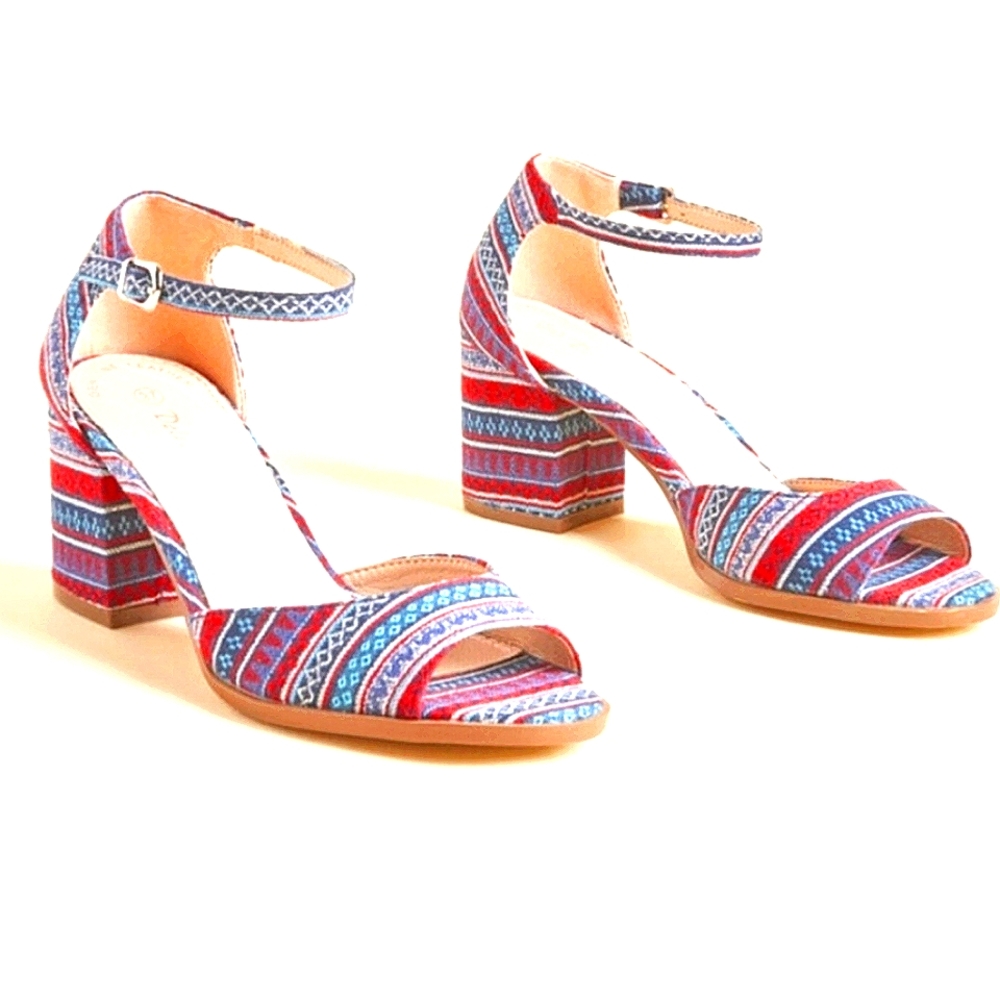 New Modcloth Vibrant Fabric Sandal/Heels